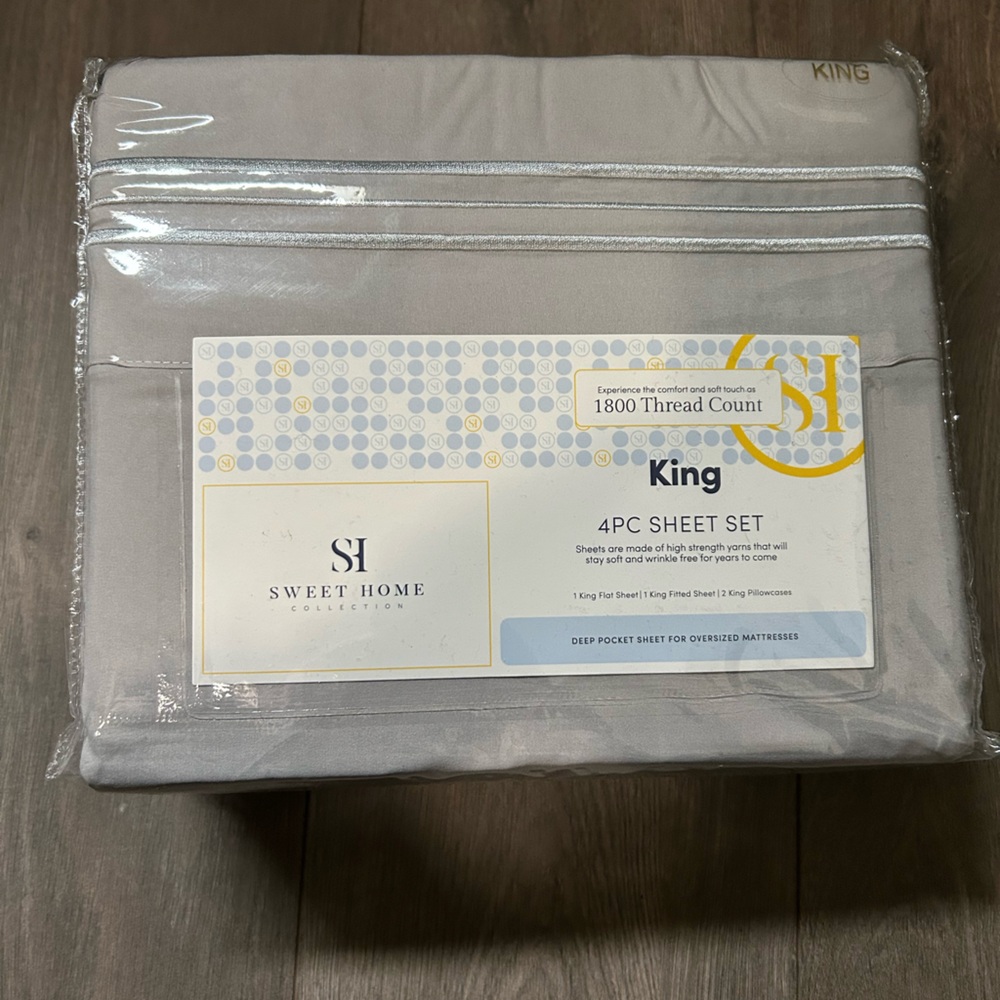 King Sheet Set in Silver Gray